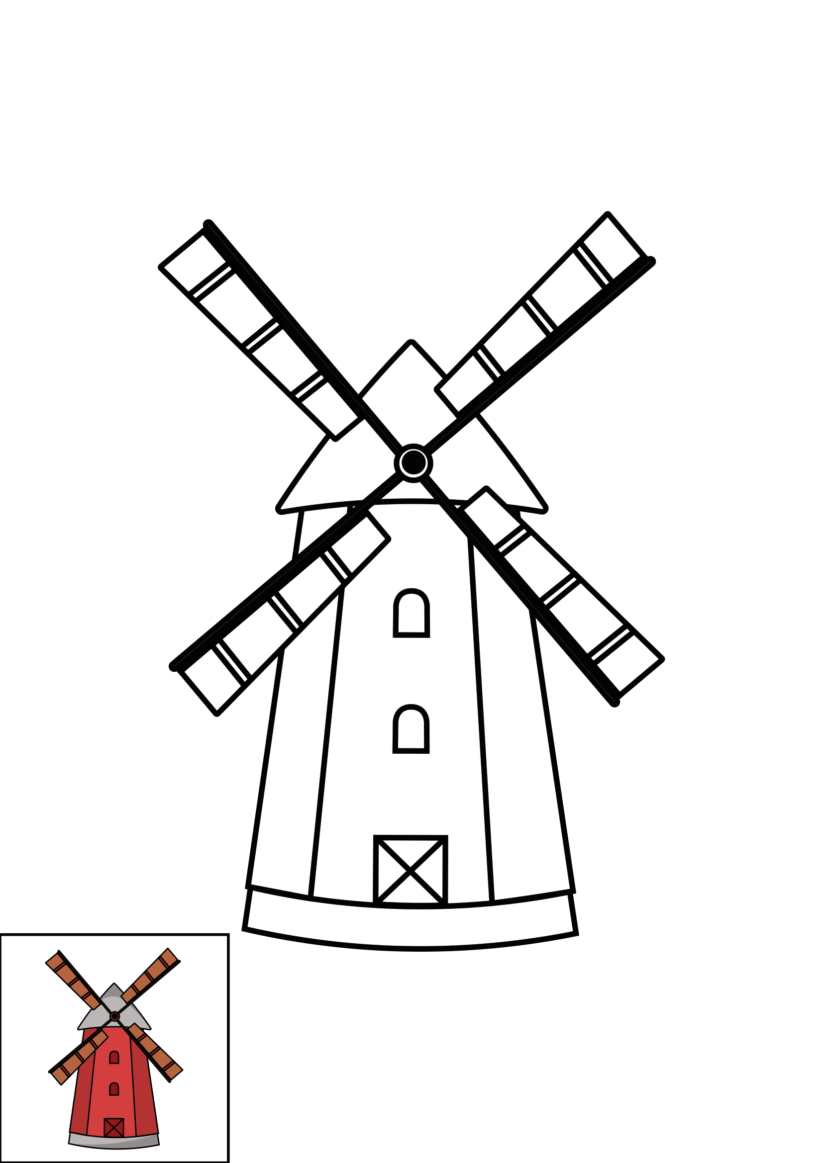 How to Draw A Windmill Step by Step Printable Color