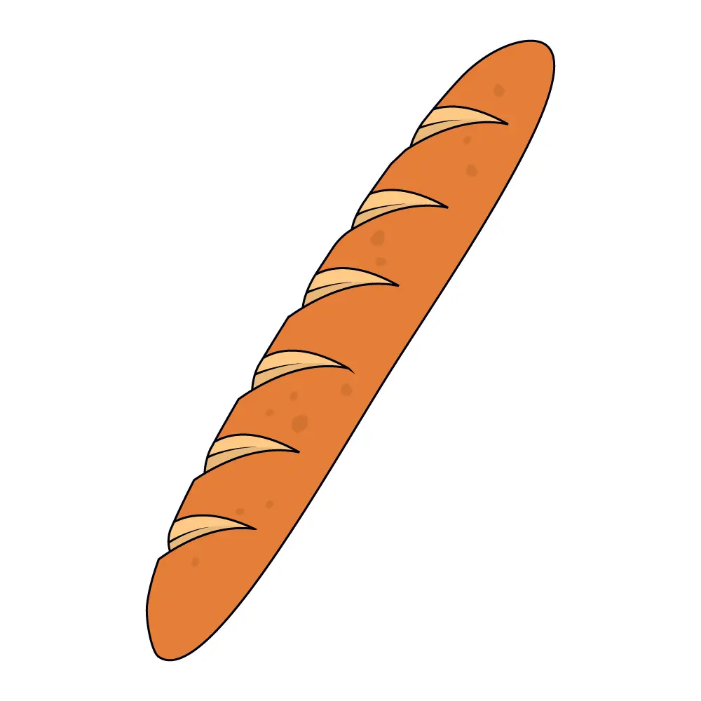 How to Draw A Baguette Step by Step