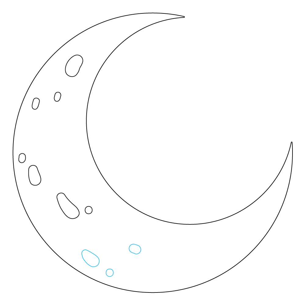 crescent moon drawing pencil
