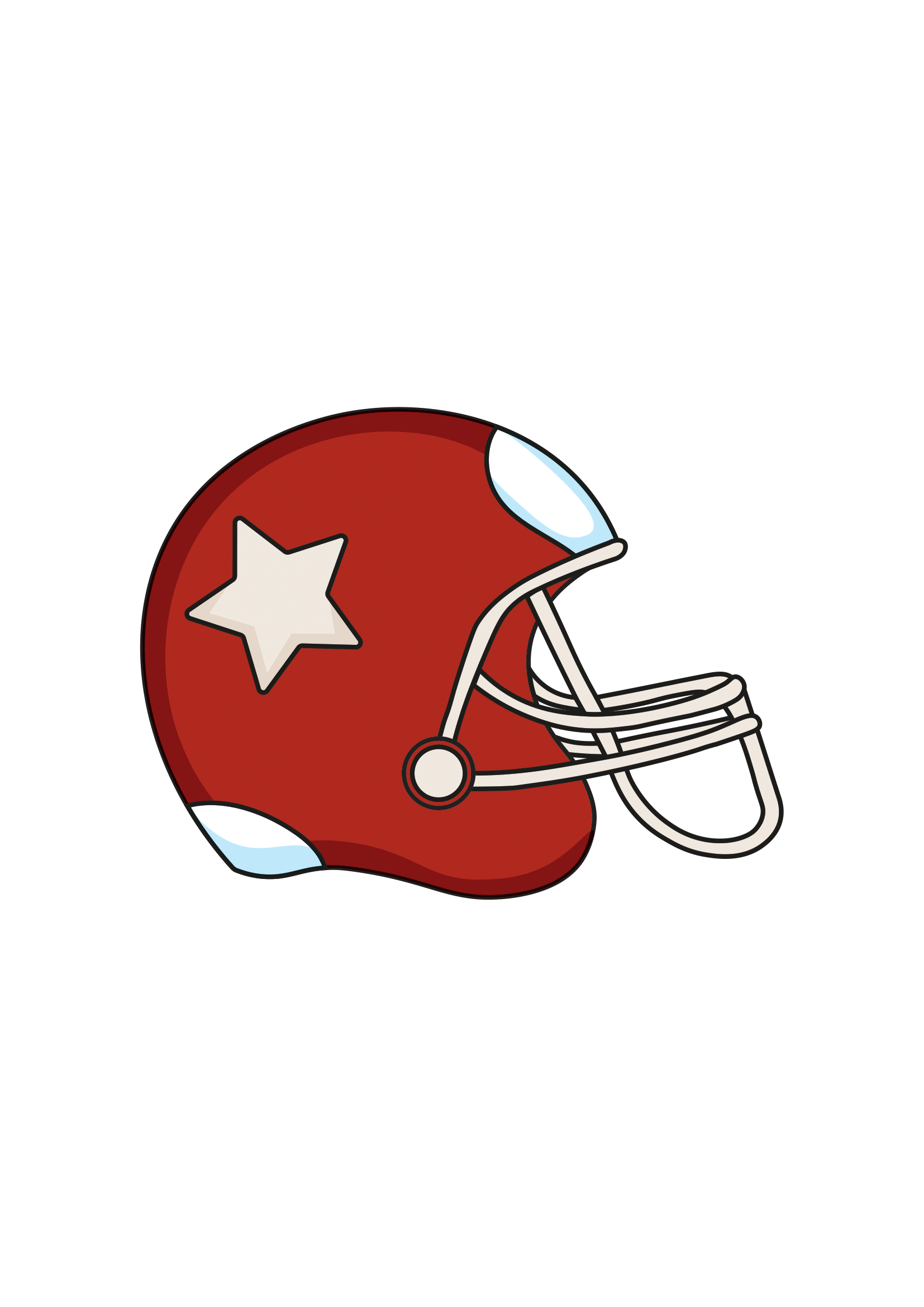 football helmet drawing step by step