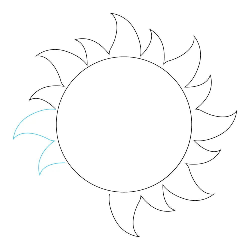 How to Draw A Sun Step by Step Step  8