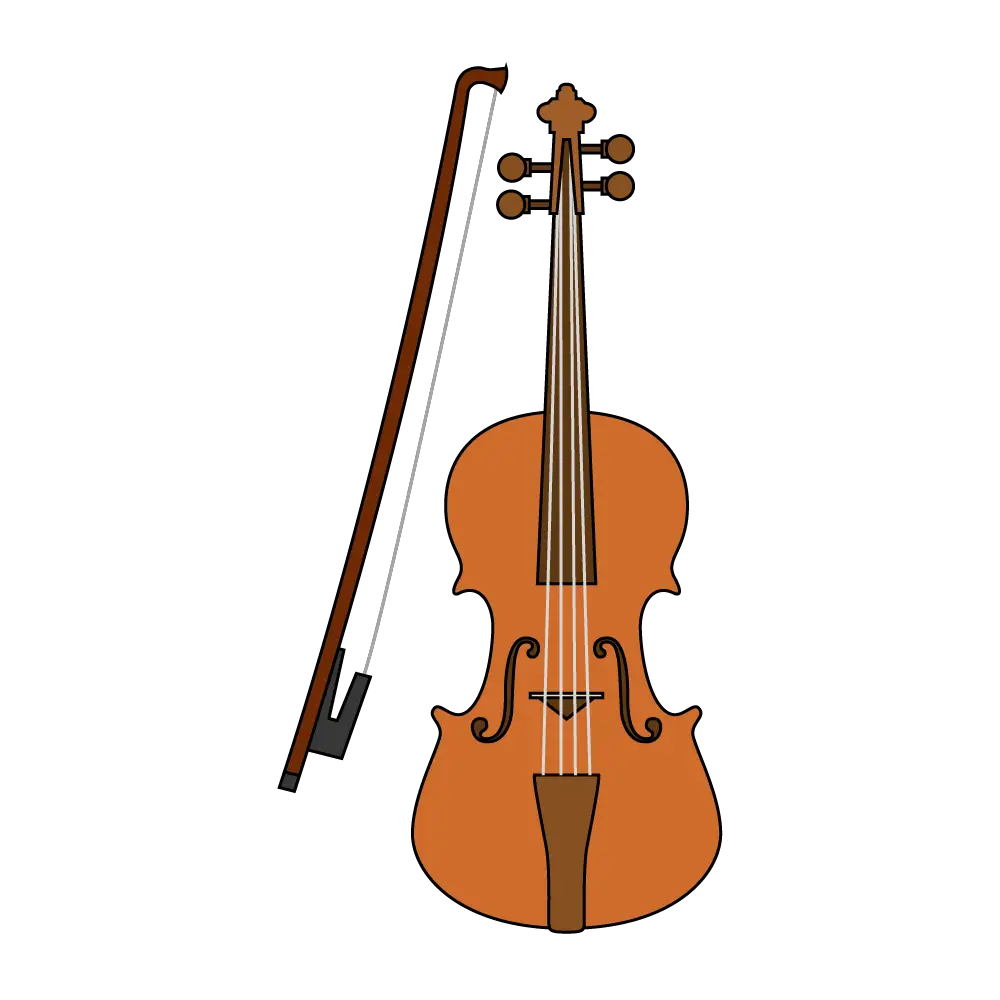 how to draw a cartoon violin