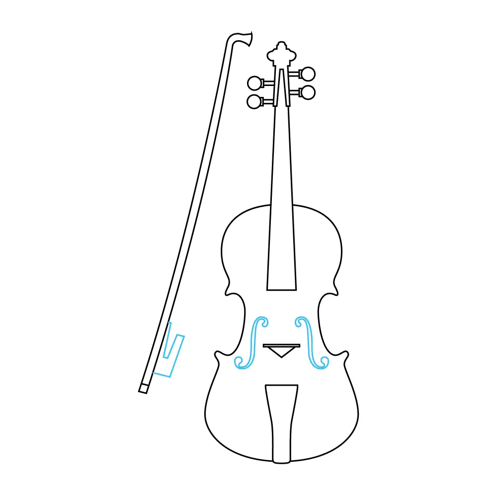 how to draw a cartoon violin