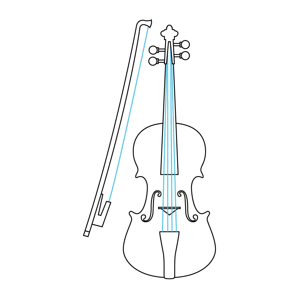 how to draw a cartoon violin