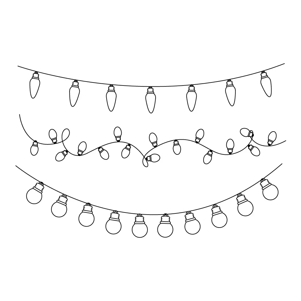 How to Draw Christmas Lights Step by Step Step  10