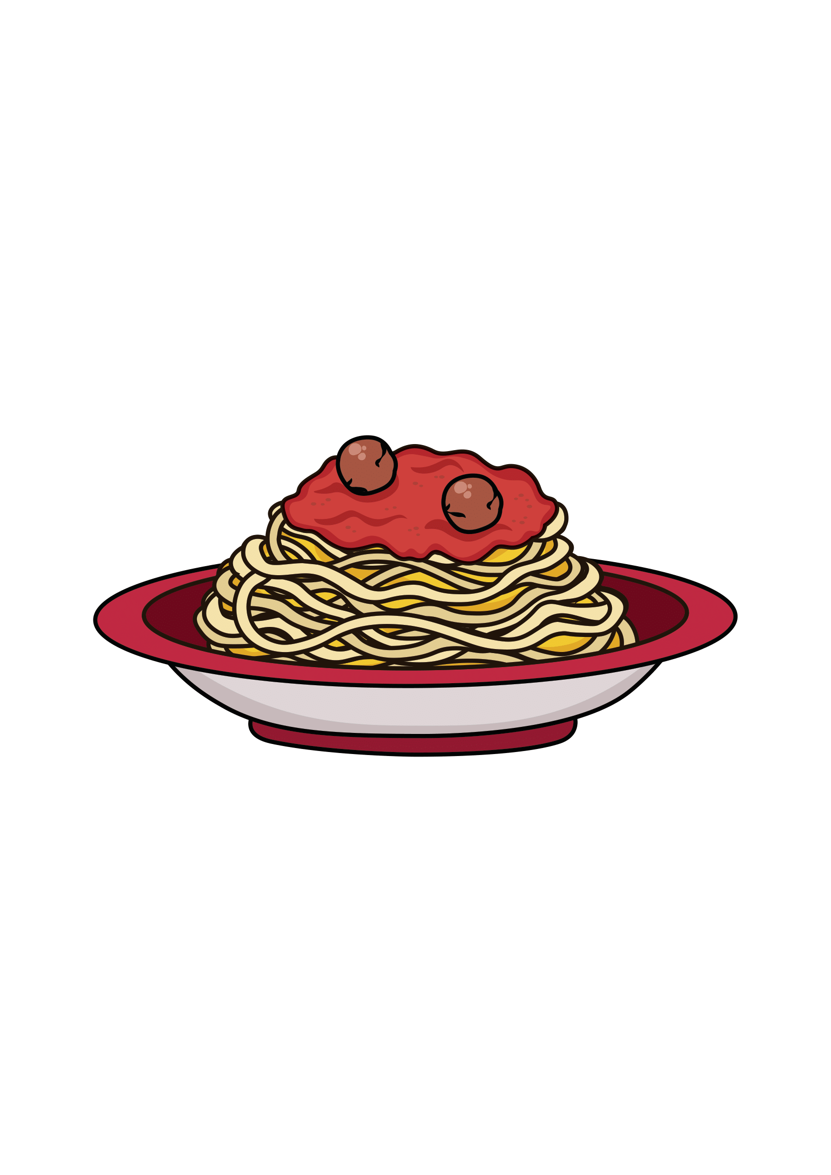 How to Draw Spaghetti And Meatballs Step by Step