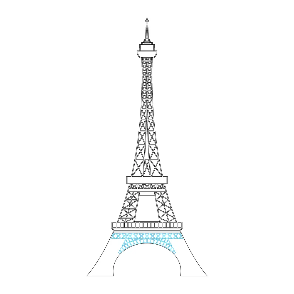 How to Draw The Eiffel Tower Step by Step