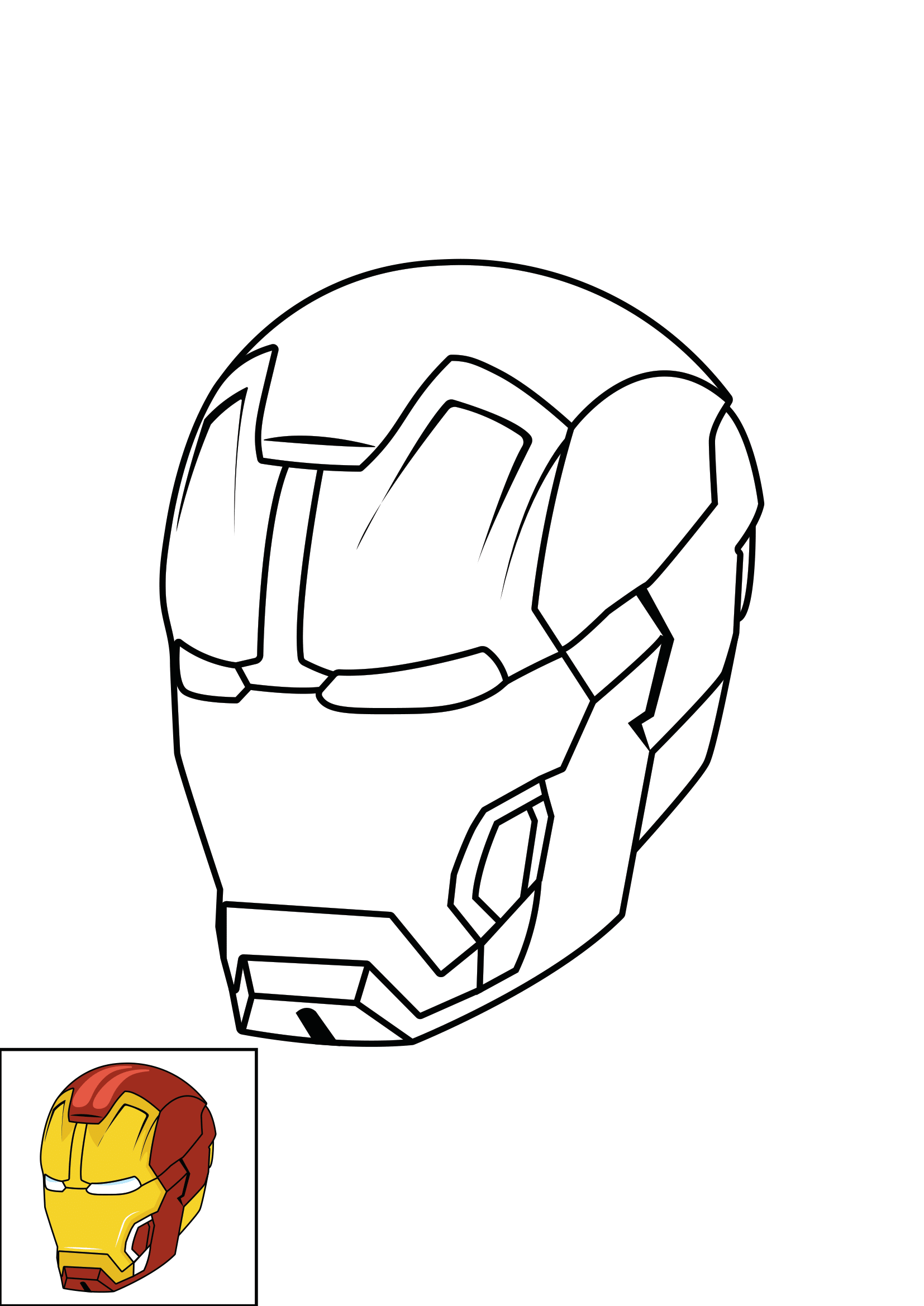 How to Draw The Iron Man Helmet Step by Step