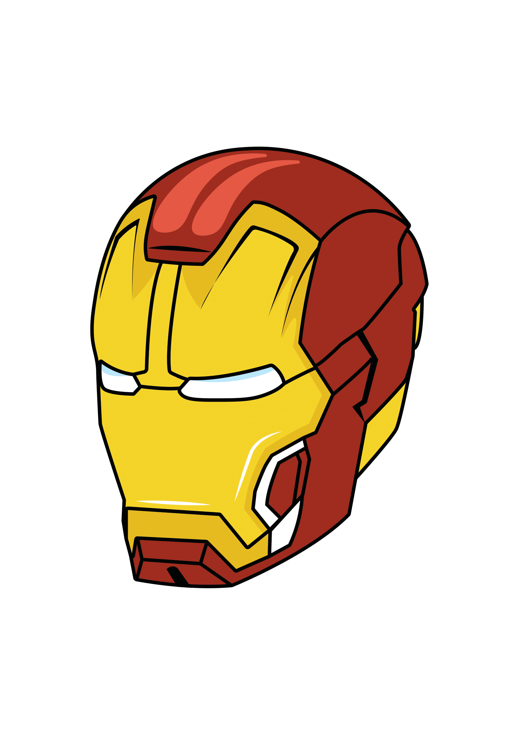 Iron Man Outline | Templates | Stencil