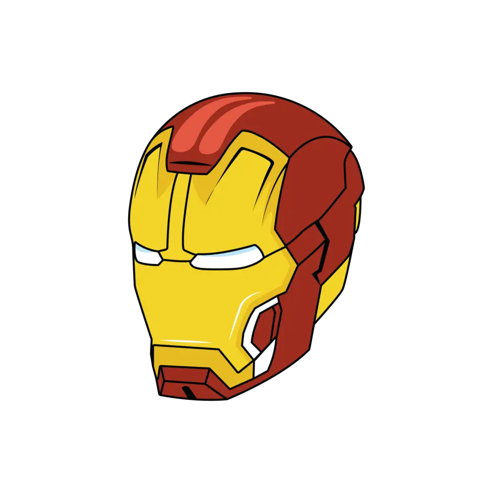 how to draw the iron man helmet step by step