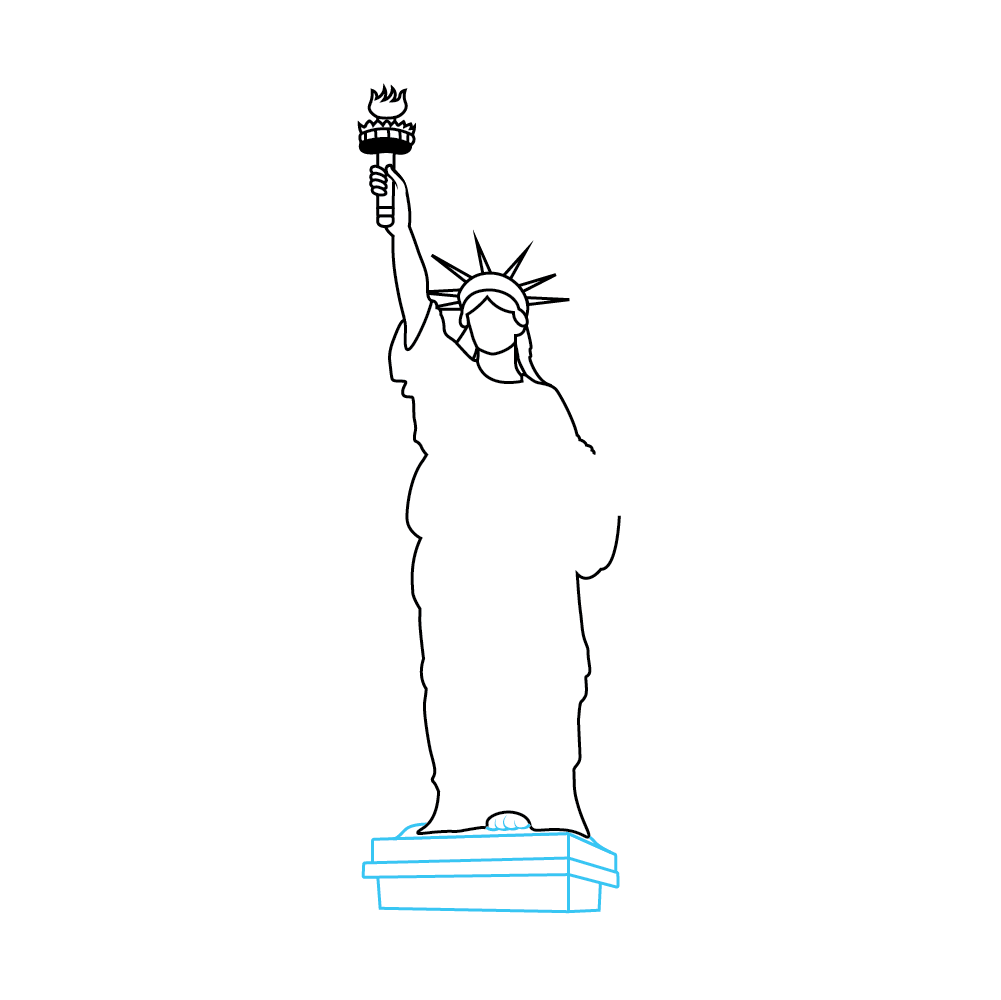 How To Draw Statue Of Liberty Printable Step By Step Drawing Sheet