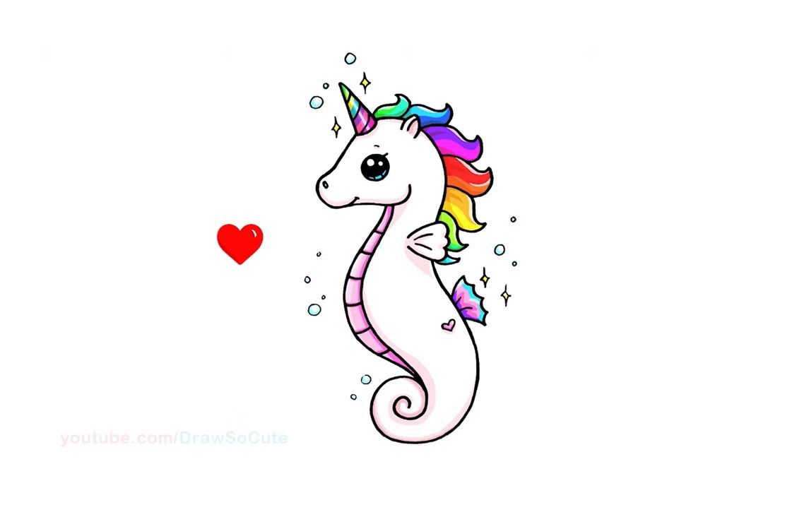 cute seahorse drawing