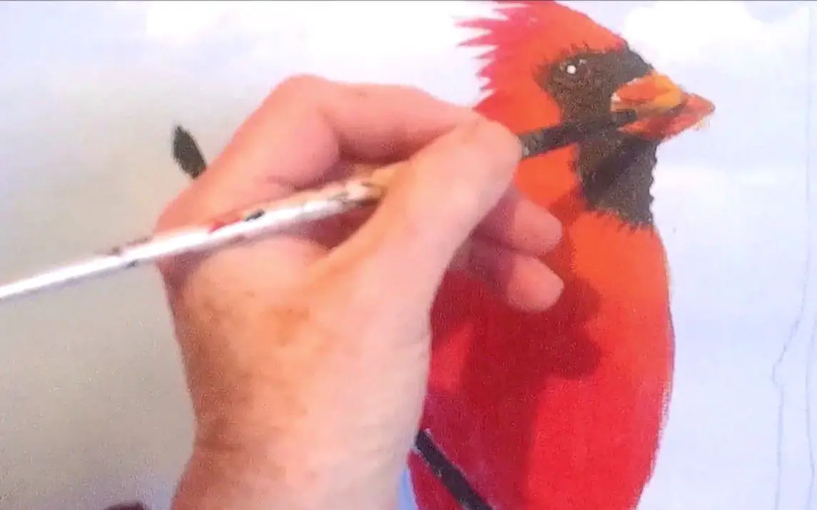 Simple Cardinal Painting for Beginners